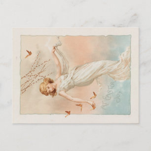 Postal "En Pascua Alegría" - Impresión Vintage, L. Prang