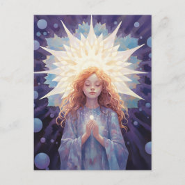 Postal En paz meditando a los Chicas de yoga cristales mo