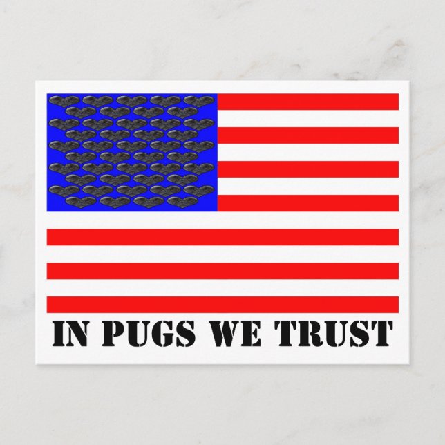 Postal En Pugs confiamos (Anverso)