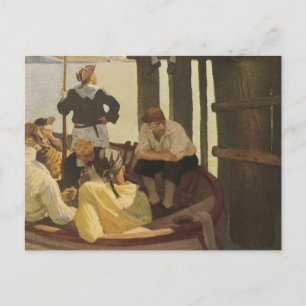 Postal En Queen's Ferry por NC Wyeth, Piratas Vintage