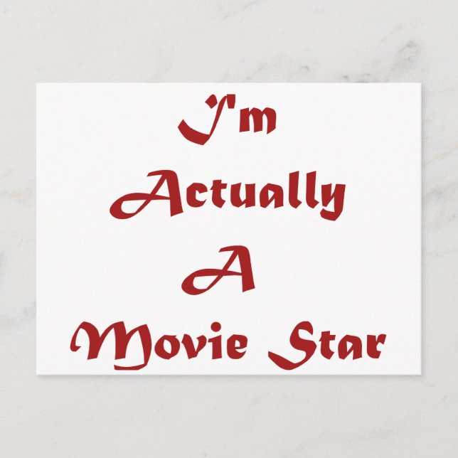 Postal En realidad soy una estrella de cine (Anverso)