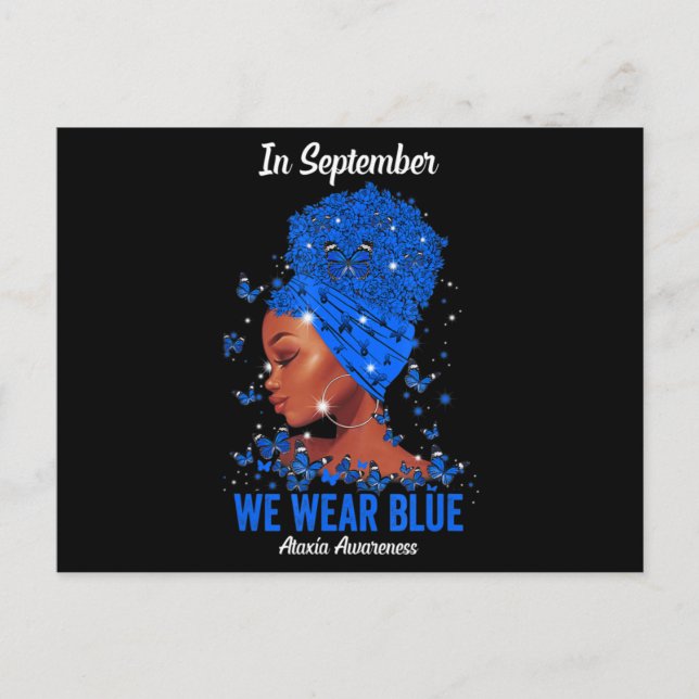 Postal En Septiembre Usamos Azul Para Ataxia Awareness Bl (Anverso)