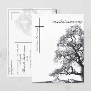 Postal En silencio luto - árbol en prado