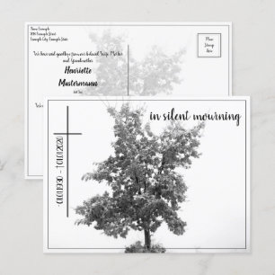 Postal En silencio luto - árbol en prado 2.0