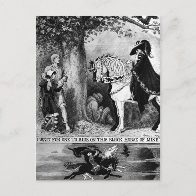 Postal En un caballo pálido (Anverso)