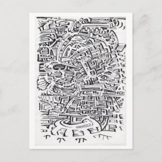 Postal En un Entre-lugar, dibujo a tinta