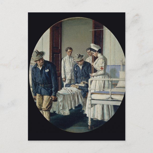 Postal En un hospital militar (Anverso)