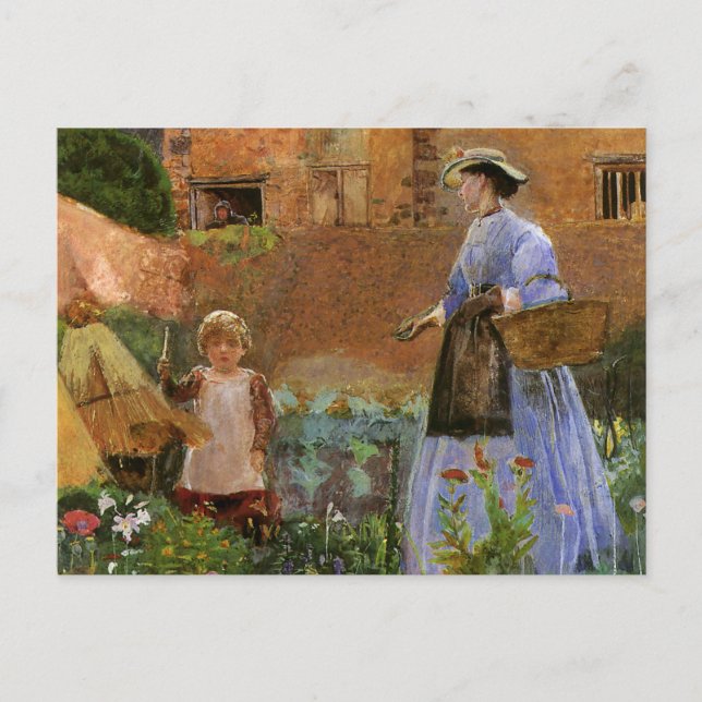 Postal En un jardín de Cookham por George John Pinwell (Anverso)
