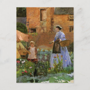 Postal En un jardín de Cookham por George John Pinwell
