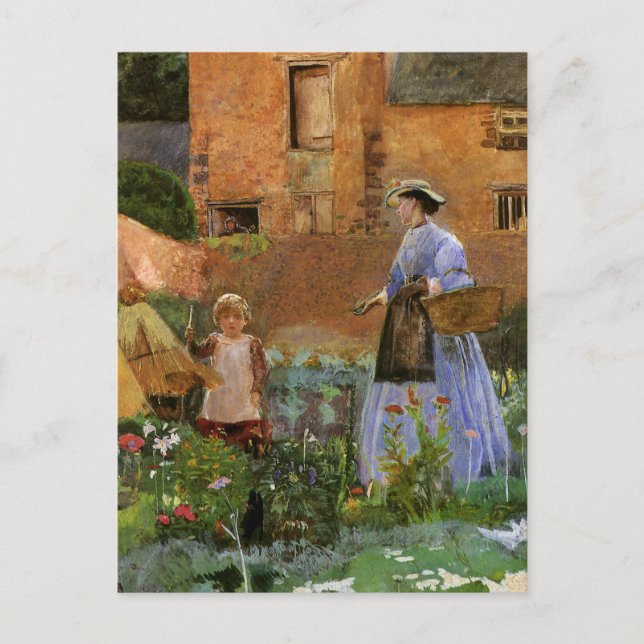 Postal En un jardín de Cookham por George John Pinwell (Anverso)