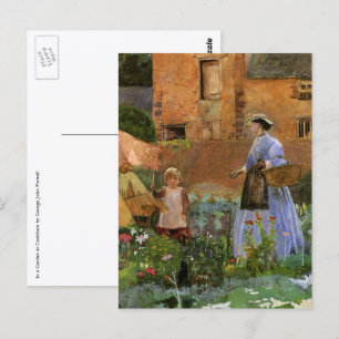 Postal En un jardín en Cookham por George John Pinwell