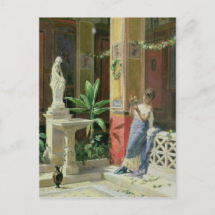 Postal En un patio en Pompeya, 1878