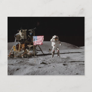 Postal En una marcha sur la Lune