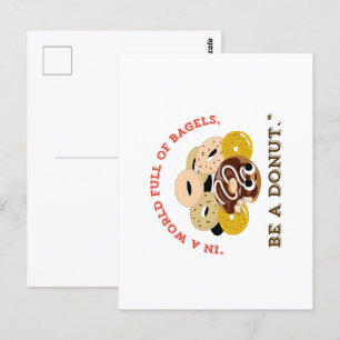 POSTAL EN UNA PALABRA DE BAGELS, SEA UN DONUTS