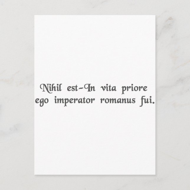 Postal En una vida anterior fui emperador romano. (Anverso)