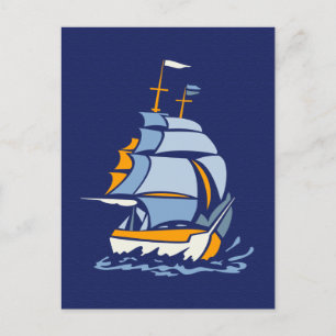 Postal en velero, personalizable