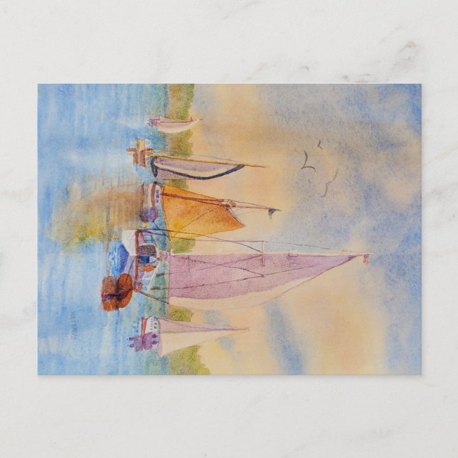 Postal en velero, postal en vela, Mainecard (Anverso)