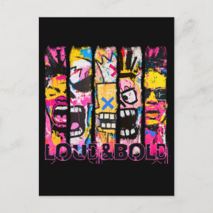 Postal En voz alta y negrita - Diseño de arte callejero e