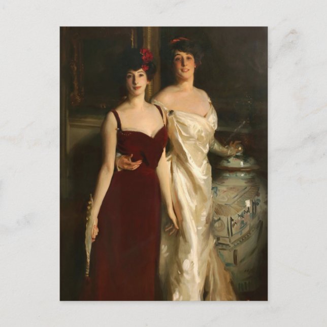 Postal Ena y Betty Daughs por John Singer Sargent (Anverso)