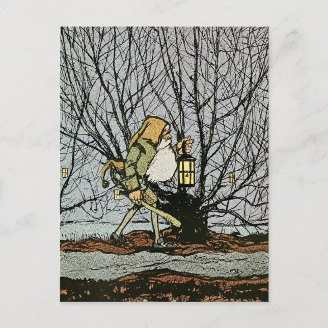Postal Enano con una linterna (Anverso)