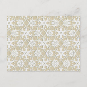 Postal Encaje antiguo - blanco y beige