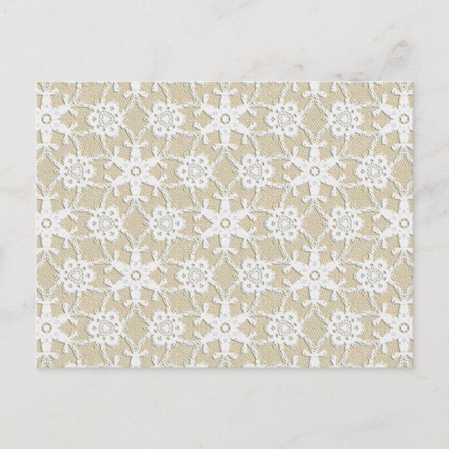 Postal Encaje antiguo - blanco y beige (Anverso)