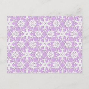 Postal Encaje antiguo - blanco y lavanda