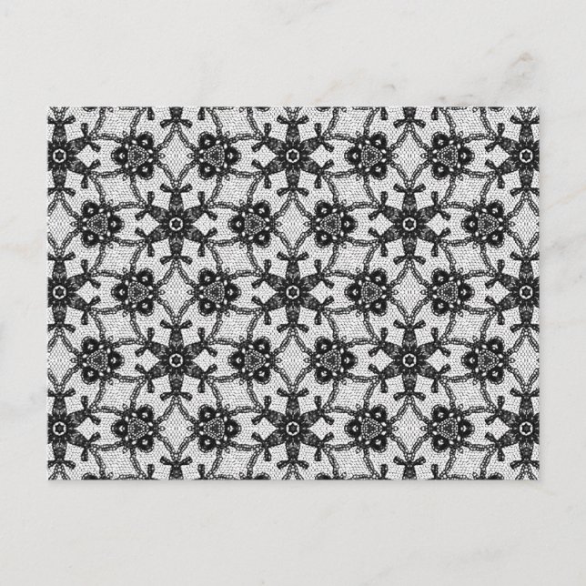 Postal Encaje antiguo - negro y blanco (Anverso)