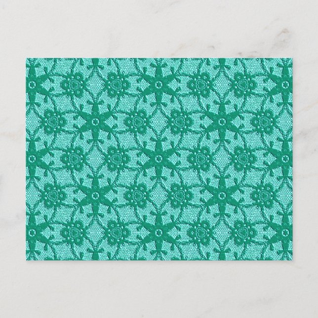 Postal Encaje antiguo - turquesa y aqua (Anverso)