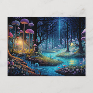 Postal Encantado Bosque Fairy Garden Magnífico Dreamscape