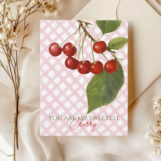 POSTAL ENCANTADOR CARTEL DE CEREZAS PERSONALIZABLE VINTAG