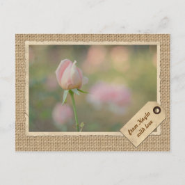 Postal Encantador marco de papel de color rosa rosa de ot