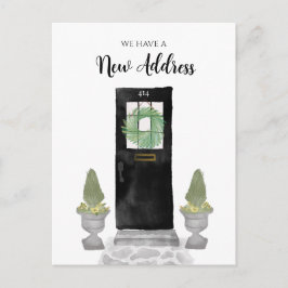 Postal Encantador Nos Mudamos Nueva Dirección Puerta Negr