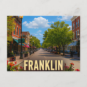 Postal Encantador paisaje del centro de Franklin Tennesse