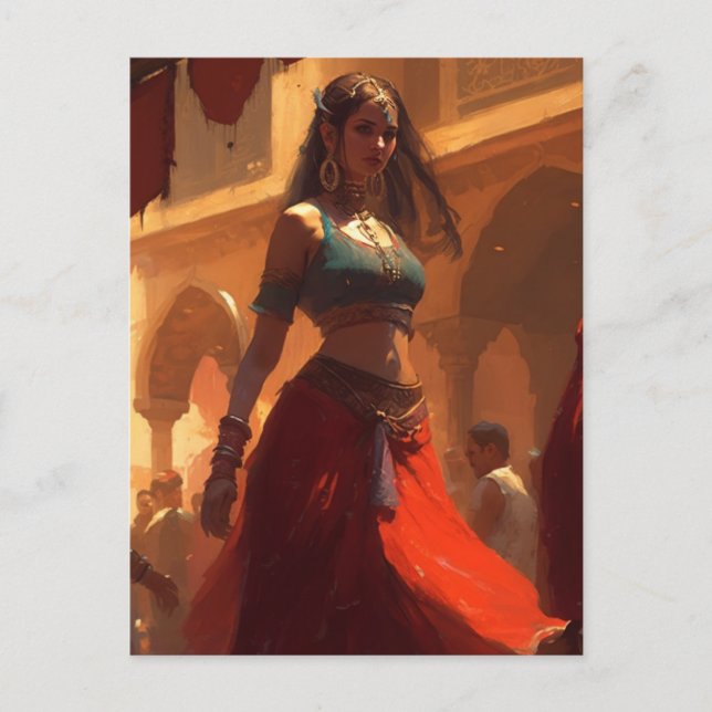 Postal Encantadora bailarina del vientre (Anverso)