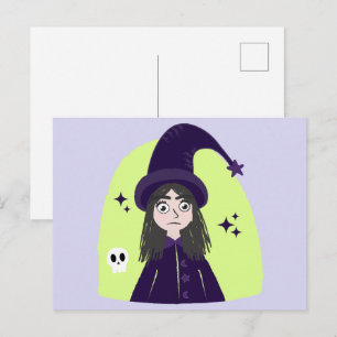 Postal Encantadora Bruja Enfadada Adorable