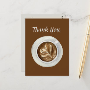 Postal encantadora cafetería o vendedores gracias