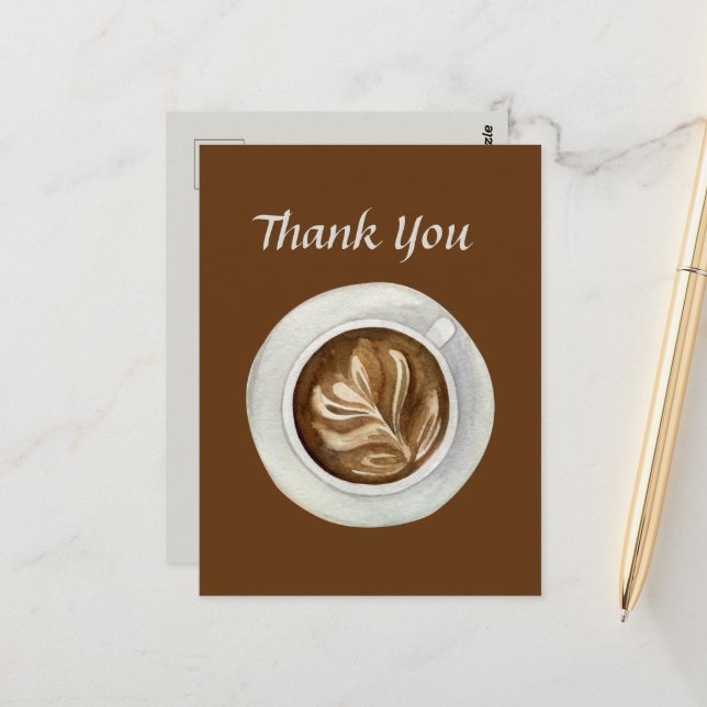 Postal encantadora cafetería o vendedores gracias (Anverso/Reverso In Situ)