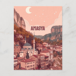 Postal Encantadora noche de Amasya, Turkiye