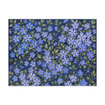 Encantadoras Flores de Vinca Dispersas Azul Profun