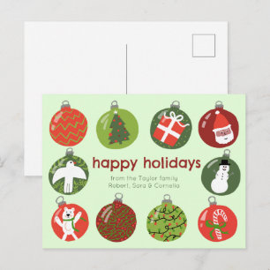 Postal Encantadores adornos navideños PERSONALIZADO de Na