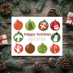 Postal Encantadores adornos navideños PERSONALIZADO de Na