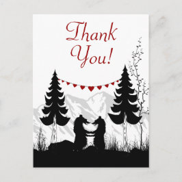 Postal Encantadores osos osos de la montaña de la silueta