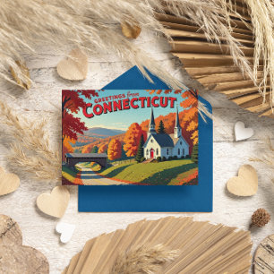 Postal Encantadores saludos de otoño desde Connecticut