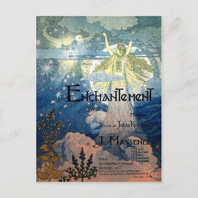 Postal Encantamiento Art Nouveau (Anverso)