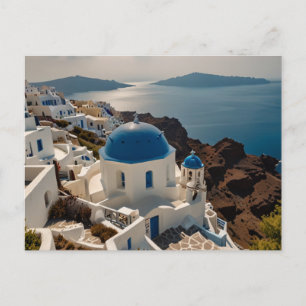 Postal Encantando Santorini con un saludo marítimo