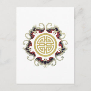 Postal Encanto chino de la longevidad afortunada