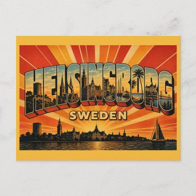 Postal Encanto Costero de Helsingborg Suecia (Anverso)