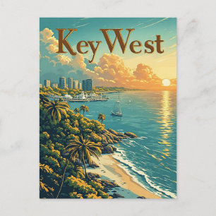 Postal Encanto Costero del Casco Antiguo de Key West Flor