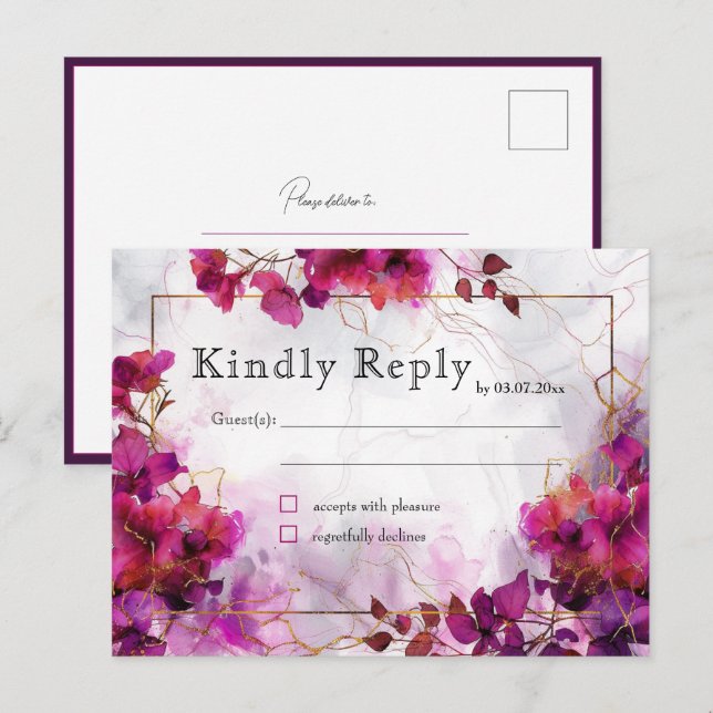 Postal Encanto de Fuchsia: acuarela